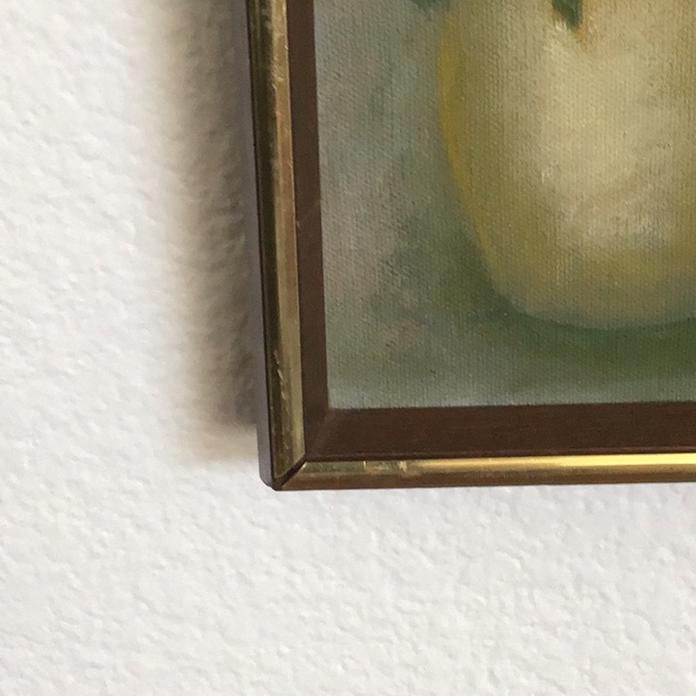 Vintage floral framed singed oil painting. - Picture 5 of 11